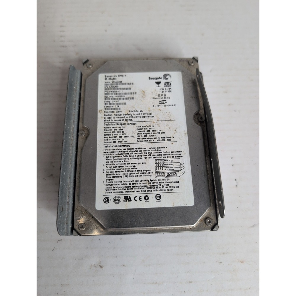 Dell P5331 40GB 3.5" IDE Hard Drive by Seagate ST340014A Barracuda 9W2005-033